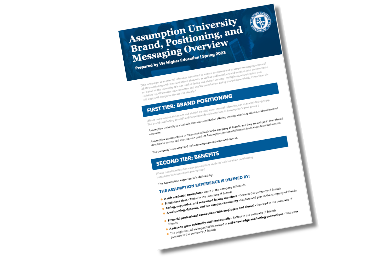 Revamping Brand & Enrollment Strategy For a Catholic Liberal Arts College