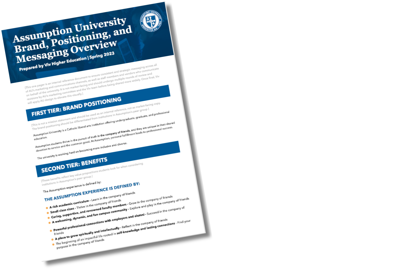 Revamping Brand & Enrollment Strategy For a Catholic Liberal Arts College